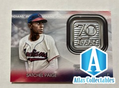 Satchel Paige 2021 Topps Update 70th Anniversary Logo Patch Card T70P-SP Indians